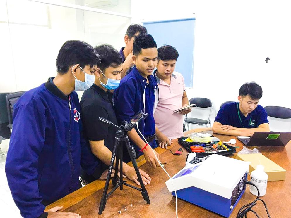 Photometer in action in Cambodia